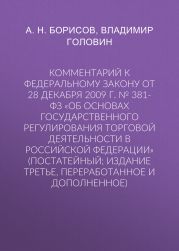 Комментарий к Федеральному закону от 28 декабря 2009 г. № 381-ФЗ «Об основах государственного регулирования торговой деятельности в Российской Федерации» (постатейный; издание третье, переработанное и дополненное)